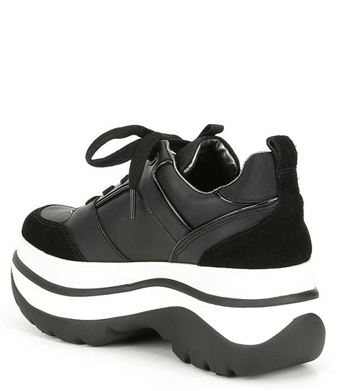 michael michael kors felicia leather and suede trainer sneakers